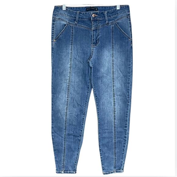 Truth + Theory jeans denim front seam ankle stretch distressed size 10 - Picture 2 of 6